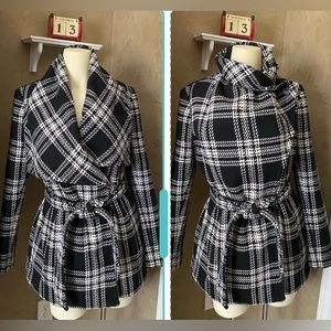 Collezione Wrap Plaid Coat Wool Blend women’s shirt size S